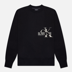 Мужская толстовка Calvin Klein Jeans Glitched CK Logo Crew Neck, цвет чёрный, размер M