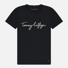 Женская футболка Tommy Hilfiger Heritage Crew Neck Graphic, цвет чёрный, размер S