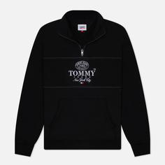 Мужская толстовка Tommy Jeans Relaxed Luxe Athletic 1/2 Zip, цвет чёрный, размер XXL