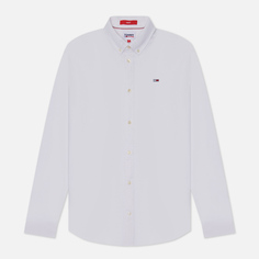 Мужская рубашка Tommy Jeans Stretch Oxford Cotton Slim Fit, цвет белый, размер S
