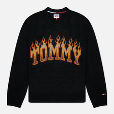 Мужской свитер Tommy Jeans Relaxed Tommy Fire, цвет чёрный, размер S