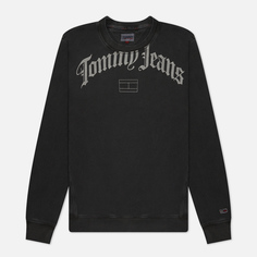 Мужская толстовка Tommy Jeans Relaxed Grunge Arch Crew Neck, цвет чёрный, размер XXL