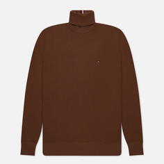 Мужской свитер Tommy Hilfiger Rectangular Structure Roll Neck, цвет коричневый, размер S