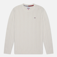 Мужской свитер Tommy Jeans Regular Cable, цвет белый, размер S