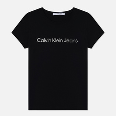 Женская футболка Calvin Klein Jeans Slim Organic Cotton Logo, цвет чёрный, размер M