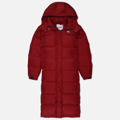 Женский пуховик Tommy Jeans Alaska Long Puffer, цвет бордовый, размер M