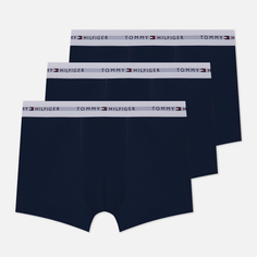 Комплект мужских трусов Tommy Hilfiger Underwear 3-Pack Essential Logo Waistband Trunks, цвет синий, размер M