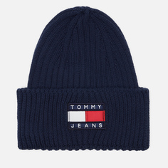 Шапка Tommy Jeans Heritage Archive Rib, цвет синий