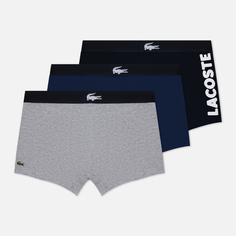 Комплект мужских трусов Lacoste Underwear 3-Pack Mismatched Trunk, цвет синий, размер XL