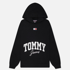 Женская толстовка Tommy Jeans Oversized New Varsity Hoodie, цвет чёрный, размер M