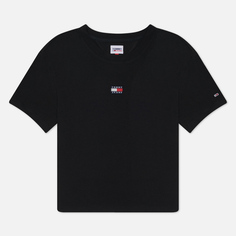 Женская футболка Tommy Jeans Classics XS Badge, цвет чёрный, размер S