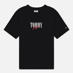 Женская футболка Tommy Jeans Relaxed Essential Logo 1, цвет чёрный, размер S