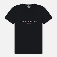 Женская футболка Tommy Hilfiger Heritage Hilfiger Crew Neck Regular, цвет чёрный, размер XS