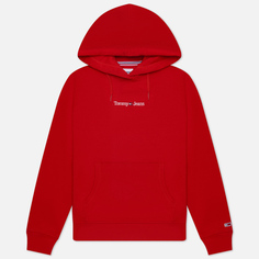 Женская толстовка Tommy Jeans Regular Serif Linear Hoodie, цвет красный, размер M