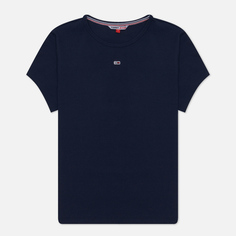 Женская футболка Tommy Jeans Essential Rib, цвет синий, размер S