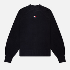 Женский свитер Tommy Jeans Badge Mock Neck, цвет чёрный, размер M