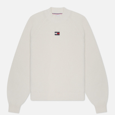 Женский свитер Tommy Jeans Badge Mock Neck, цвет белый, размер M