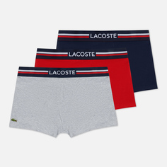 Комплект мужских трусов Lacoste Underwear 3-Pack Iconic Three-Tone Waistband, цвет синий, размер S