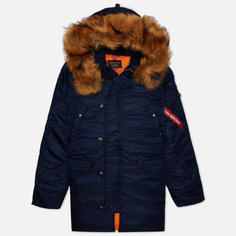 Мужская куртка парка Alpha Industries N-3B Slim Fit, цвет синий, размер XS
