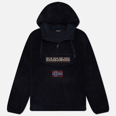 Мужская толстовка Napapijri Burgee Half Zip Hoodie, цвет чёрный, размер S