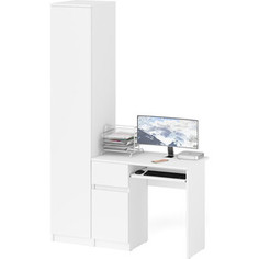 Комплект СВК Мори Стол компьютерный МС-1 левый + Пенал МШ400.1, цвет белый