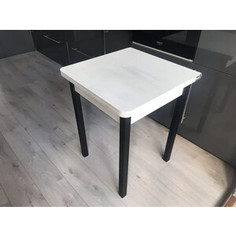 Стол обеденный Катрин ЭКО 60x60 / Бетон пайн белый /Опора Квадро черный (KT19688) Katrin