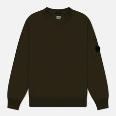 Мужская толстовка C.P. Company Cotton Diagonal Fleece Lens Garment Dyed, цвет оливковый, размер S