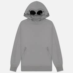 Мужская толстовка C.P. Company Diagonal Raised Fleece Hoodie Goggle, цвет серый, размер XXL