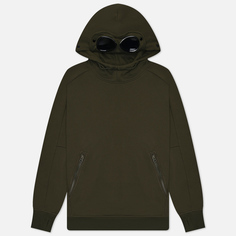 Мужская толстовка C.P. Company Diagonal Raised Fleece Hoodie Goggle, цвет оливковый, размер XL