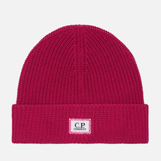 Шапка C.P. Company Cotton Logo, цвет бордовый