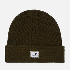 Шапка C.P. Company Cotton Logo, цвет оливковый