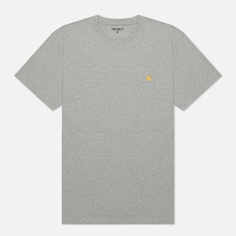 Мужская футболка Carhartt WIP Chase, цвет серый, размер S