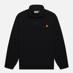 Мужская толстовка Carhartt WIP Half Zip American Script, цвет чёрный, размер XXL