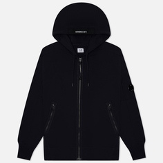 Мужская толстовка C.P. Company Diagonal Raised Fleece Hoodie Zipped Goggle, цвет синий, размер L