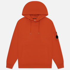 Мужская толстовка C.P. Company Cotton Diagonal Fleece Lens Hoodie Resist Dyed, цвет оранжевый, размер S