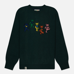 Мужской свитер thisisneverthat x Grateful Dead Dancing Bears, цвет зелёный, размер XL