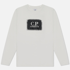 Мужской лонгслив C.P. Company 30/1 Jersey Logo, цвет белый, размер M