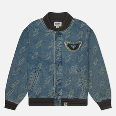 Мужская куртка бомбер thisisneverthat x Grateful Dead Lightning Denim Varsity, цвет голубой, размер S