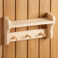 Полка универсальная, 3 крючка, 34,5х9,5х20 см No Brand