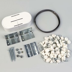 Карниз-струна 7 м, с пластмассовыми зажимами, 40 шт, цвет белый No Brand