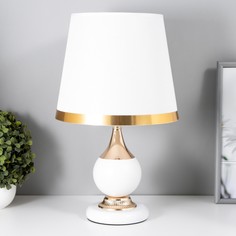 Настольная лампа римини 1x60вт e27 бело-золотой 24,5х24,5х40,5 см Risalux