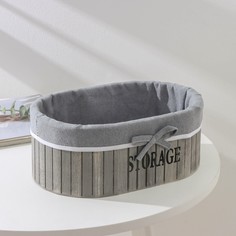 Корзина для хранения доляна storage, 28×19×11 см, большая, дерево, цвет серый