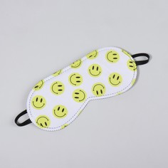 Маска для сна good vibes, 19,8 × 8,5 см, резинка одинарная, цвет белый/желтый Onlitop