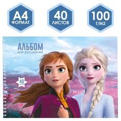 Альбом для рисования на гребне, а4, 40 листов, холодное сердце Disney