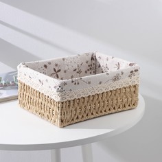 Корзина для хранения плетеная ручной работы доляна