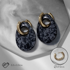 Серьги-бублики 3,5 х 2,5см, d=2см No Brand