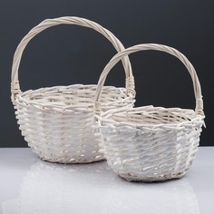 Набор корзин, 2 шт, 24×13×26 см, 19×11×22 см, ива No Brand
