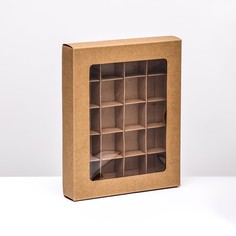Коробка складная под 20 конфет, крафт, 17,7 х 22 х 3,5 см Upak Land