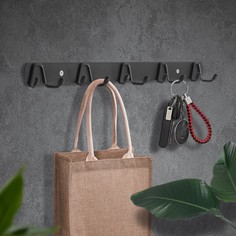 Вешалка с пятью 2-рожковыми крючками cappio vc103, цвет черный