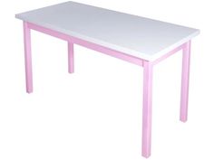 Стол кухонный Solarius Классика дерево 120х80х75, белый с розовыми ножками